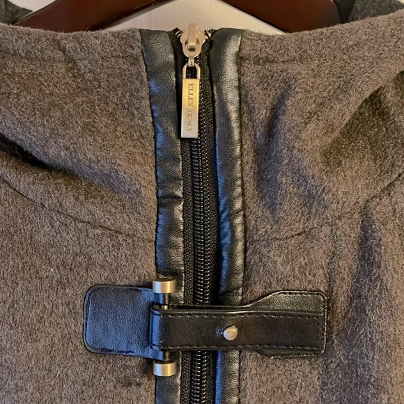 Ellen Tracy Winter Wool Coat with Hood Full Zip Brown  Sz 14 - Picture 5 of 11